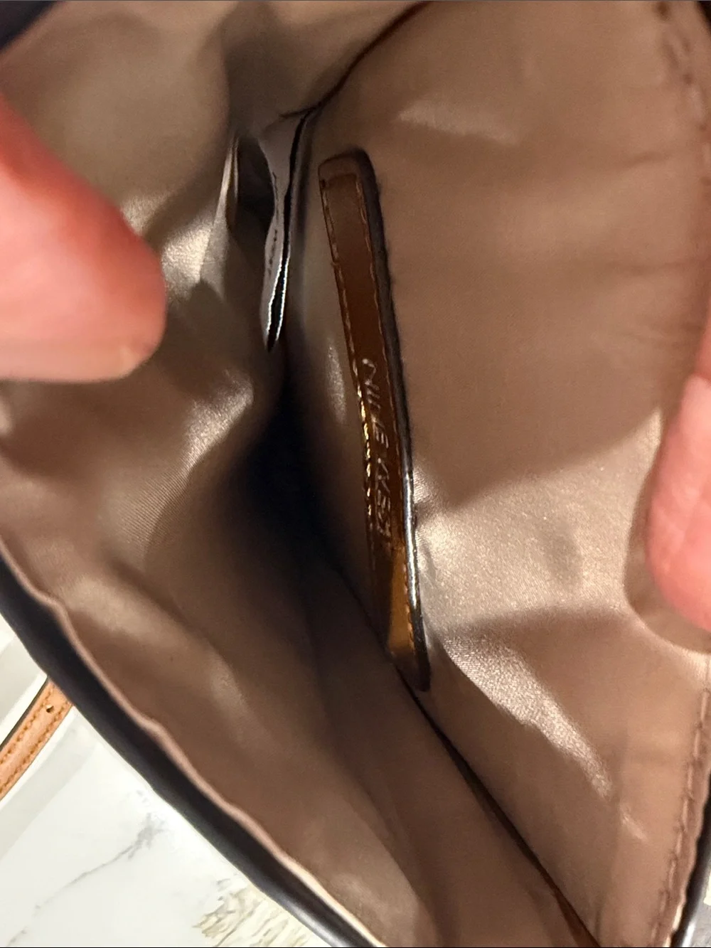 Nine West Tan Quilted Crossbody Phone Pouch